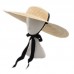 Summer Craft Beach Sun Hat Wide Large Brim Floppy Straw with Ribbon Tie Handmade  eb-49712279